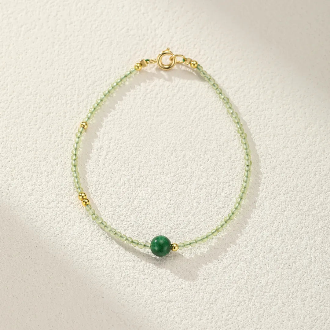 Peridot and Jade Bracelet “Vital Nature”