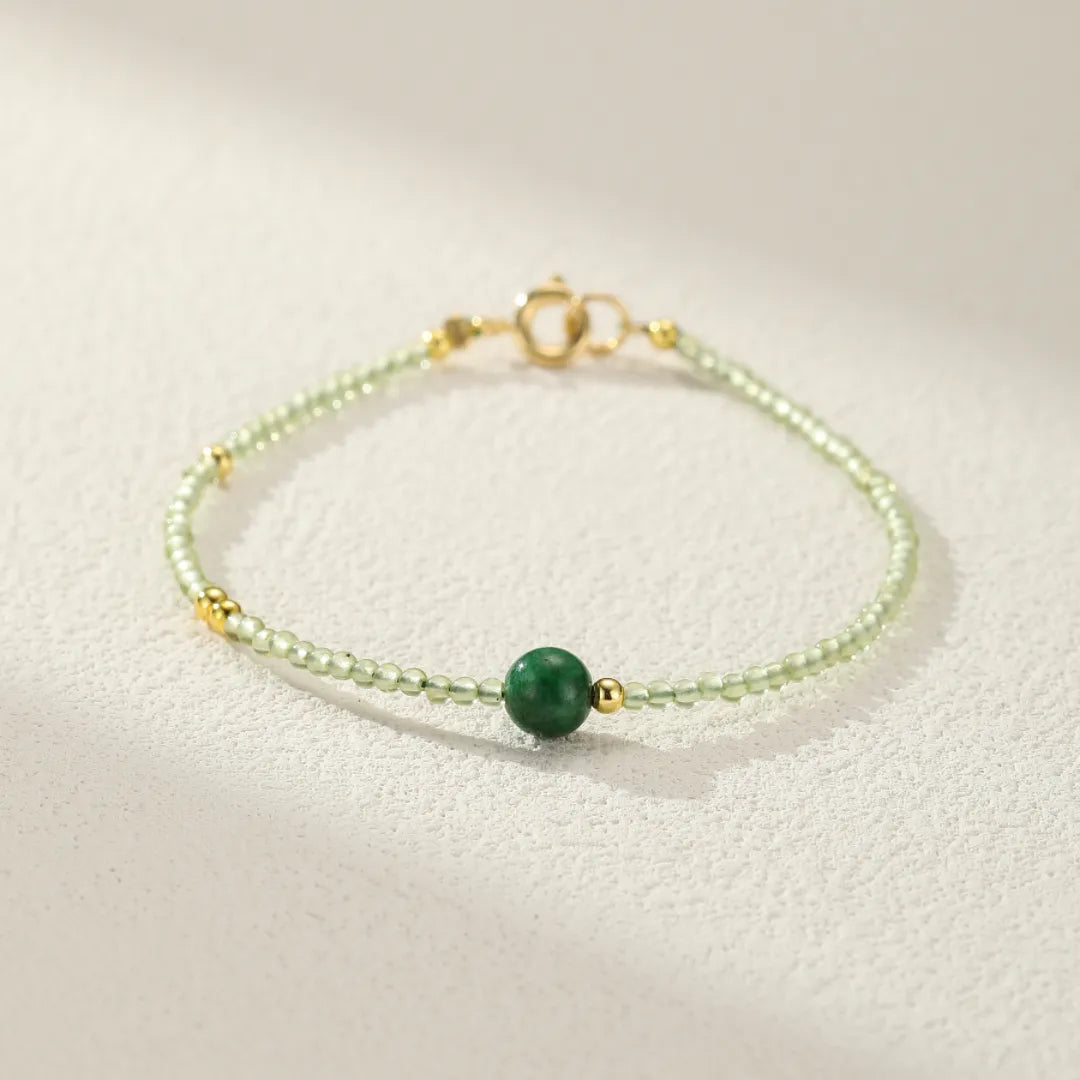 Peridot and Jade Bracelet “Vital Nature”