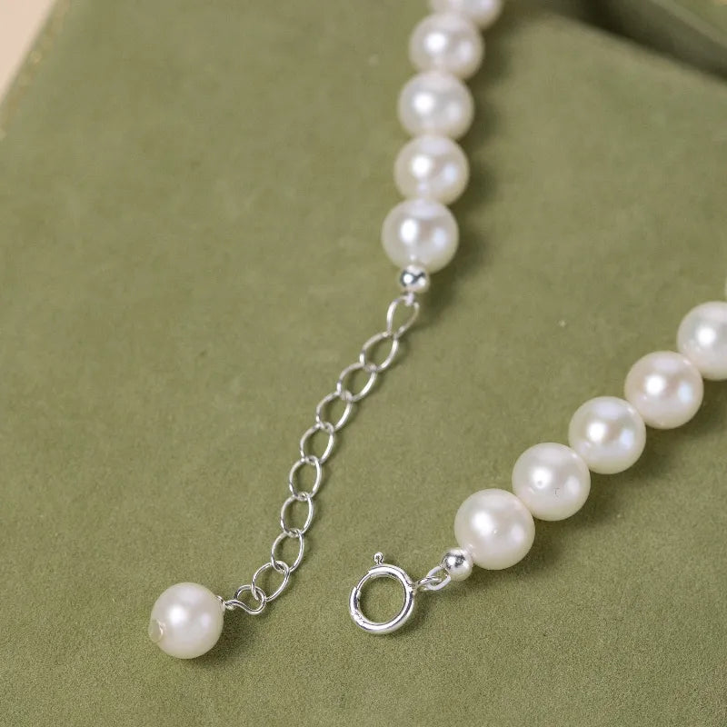Aquamarine Pearl Bracelet "Oceanic Elegance" Silver
