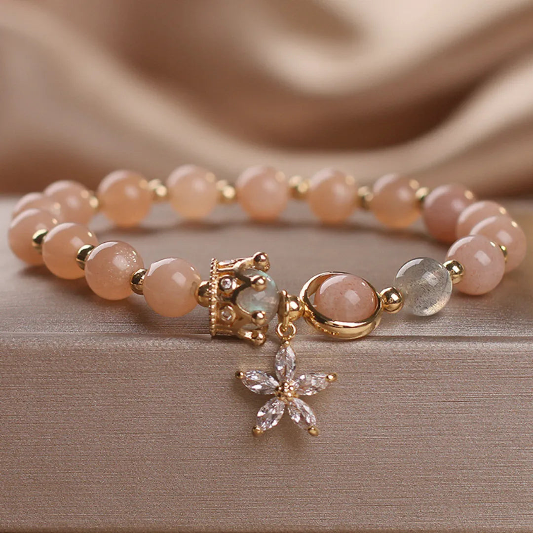 Sunstone and Labradorite Bracelet "Queen of Flowers"