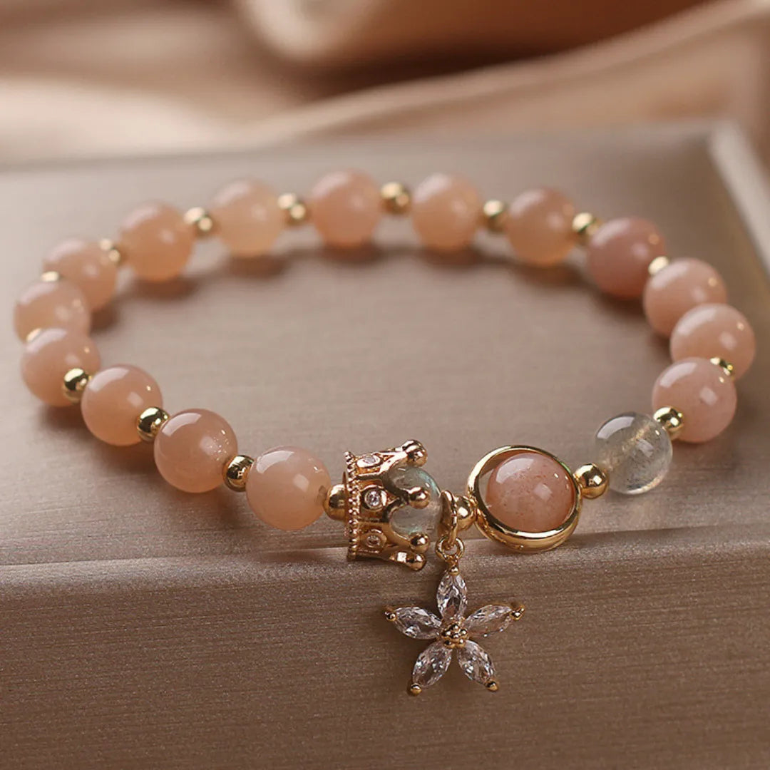 Sunstone and Labradorite Bracelet "Queen of Flowers"