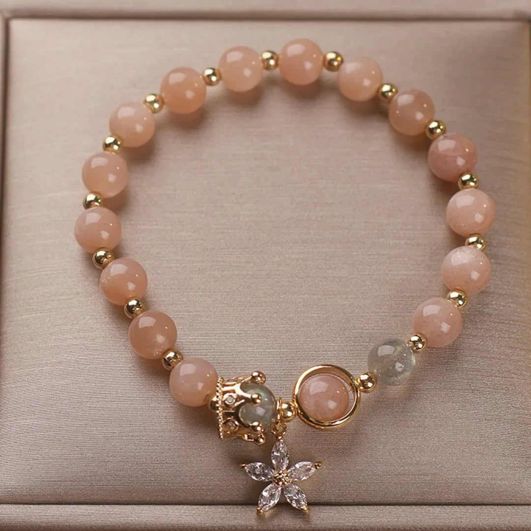 Sunstone and Labradorite Bracelet "Queen of Flowers"