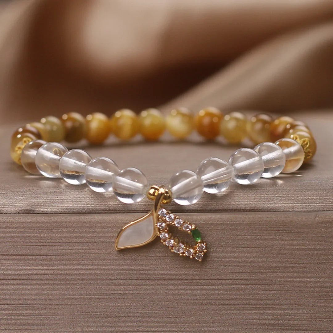 Quartz Bracelet Clear and Tiger Eye "Mermaid Beauty"