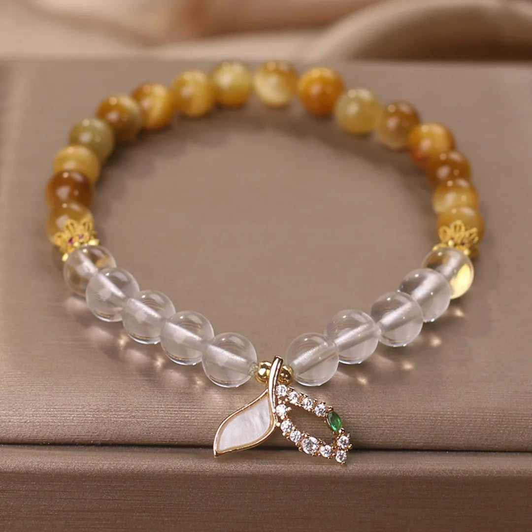 Quartz Bracelet Clear and Tiger Eye "Mermaid Beauty"