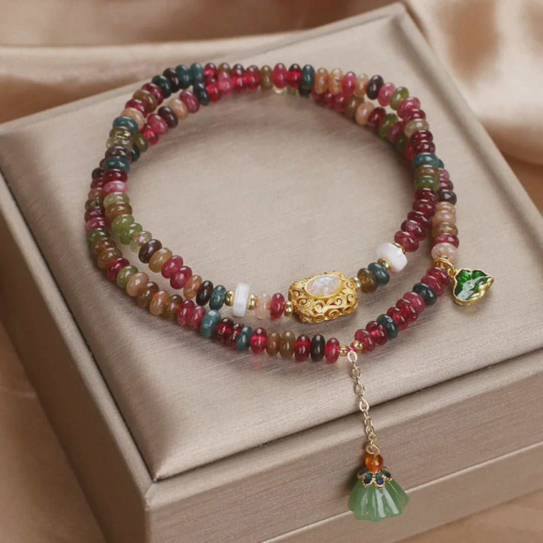 Tourmaline Lotus Bracelet "Magical Protection"