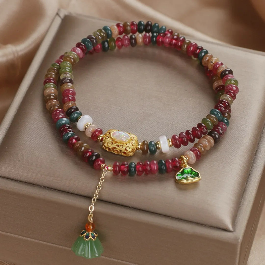 Tourmaline Lotus Bracelet "Magical Protection"