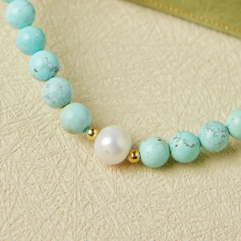 Turquoise and Pearl Bracelet "Atlantic Pearl"