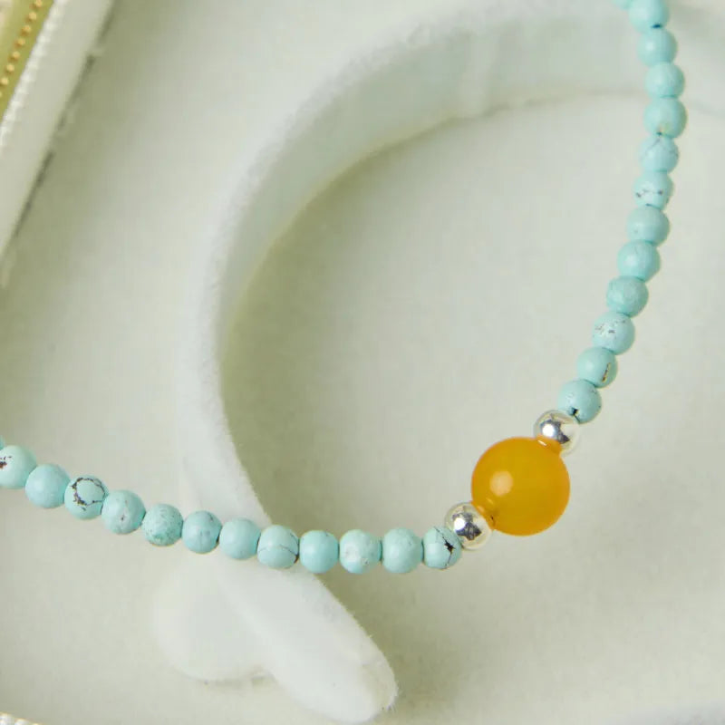 Turquoise Bracelet "Sea and Sun" Silver