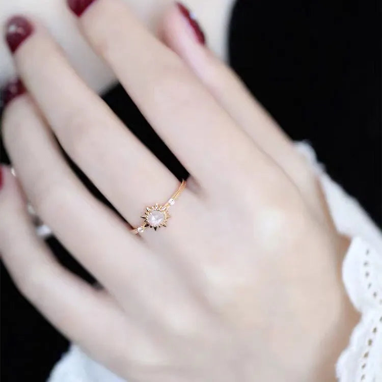 Clear Quartz Ring - Divine Radiance, Gold Plated Silver