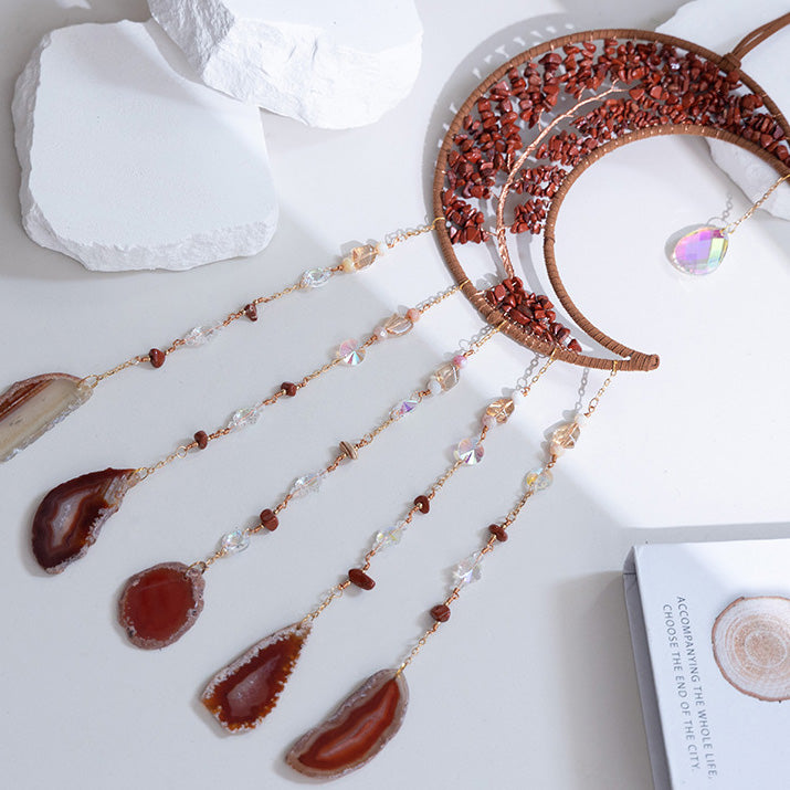 Lunya - Sun Catcher in Red Jasper and Agate with Tree of Life