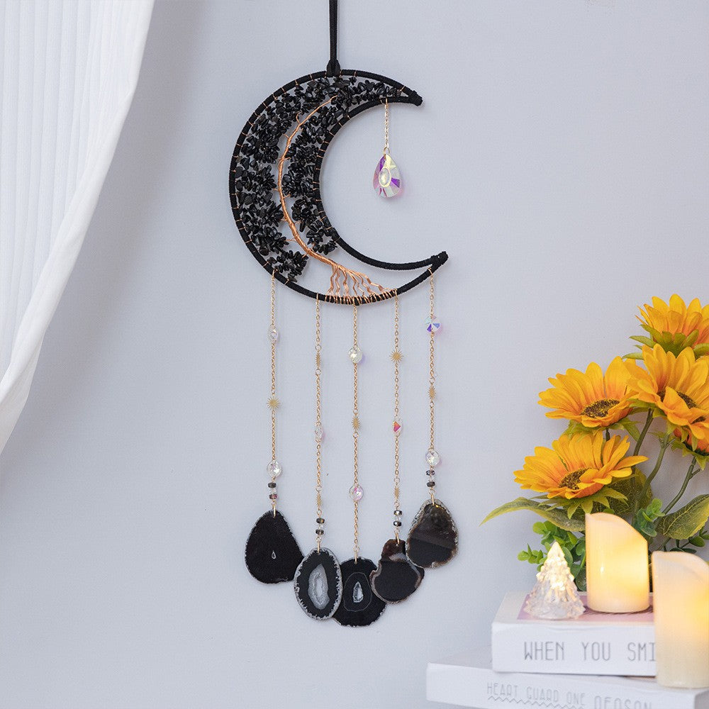 Lunya - Sun Catcher in Obsidian and Agate with Tree of Life