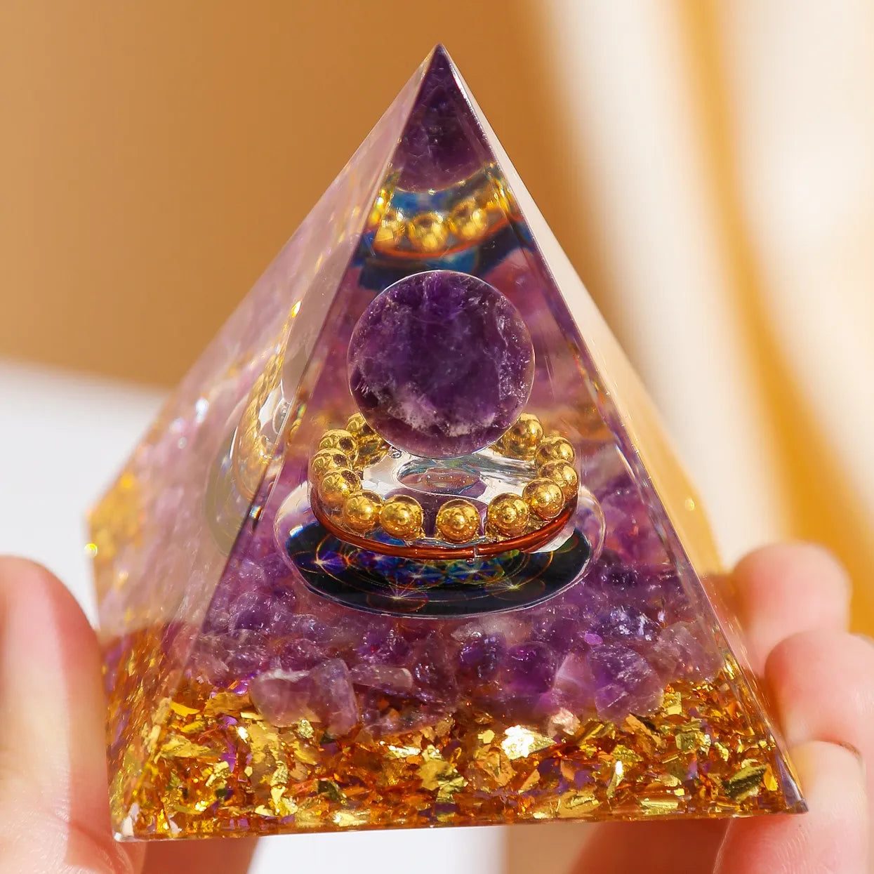 Mental Clarity - Orgonite Pyramid in Amethyst