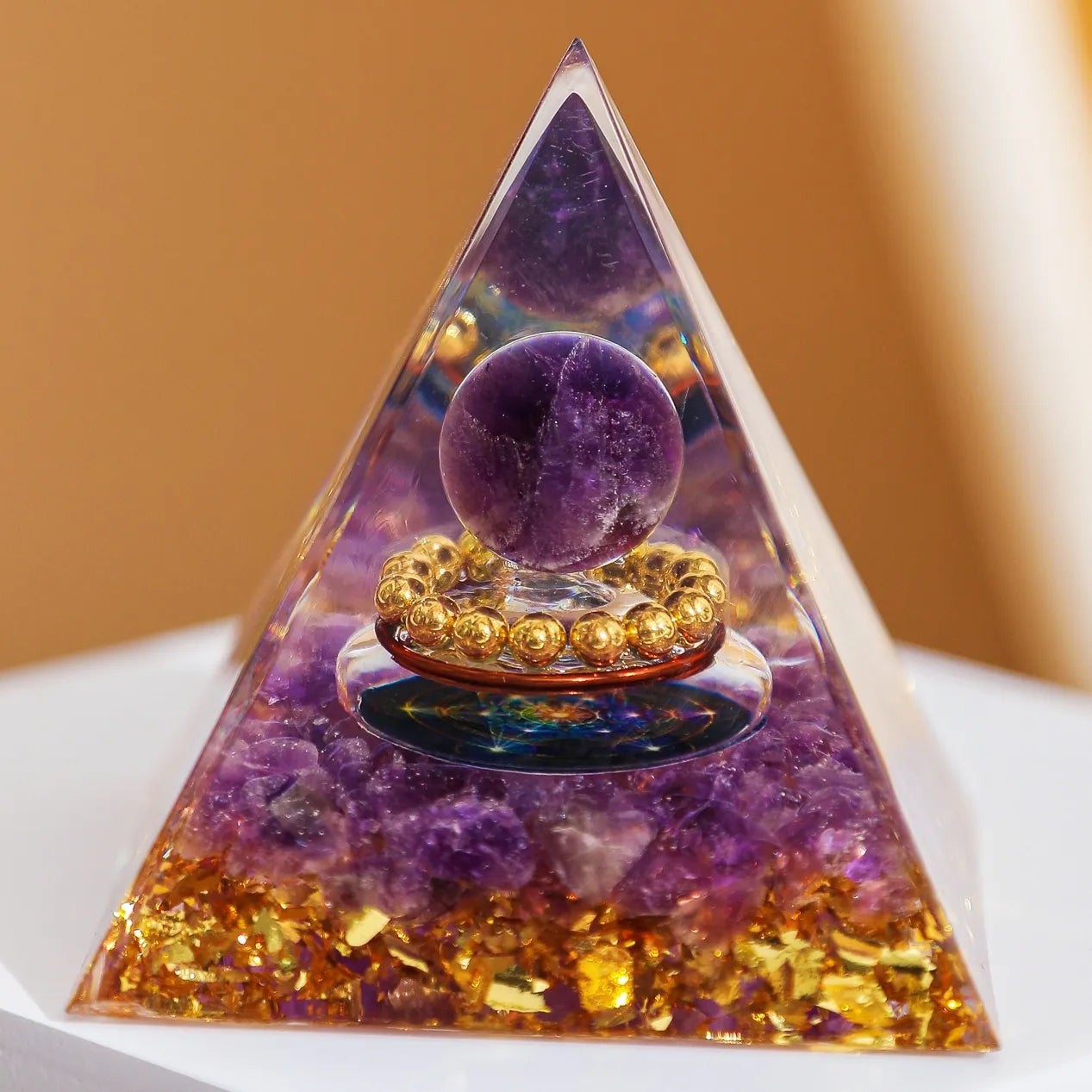 Mental Clarity - Orgonite Pyramid in Amethyst