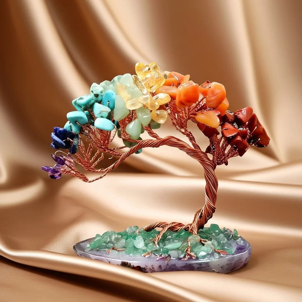 Harmonie - Coffret Cadeau Pierres 7 Chakras, Arbre de Vie et Bracelet