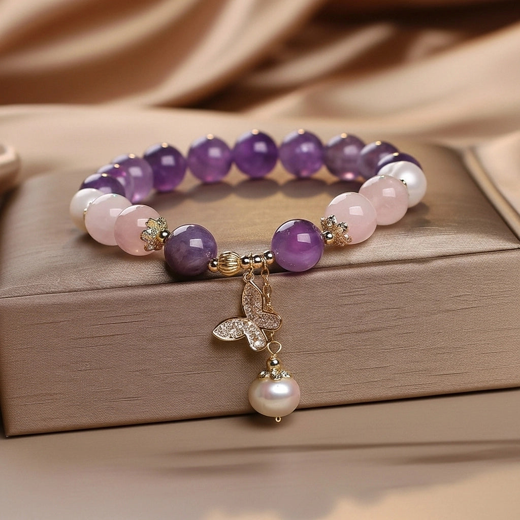 Sérénité - Coffret Cadeau en Améthyste, Arbre de Vie et Bracelet