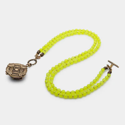 Collier Agate Jaune "Abeille d'Or"
