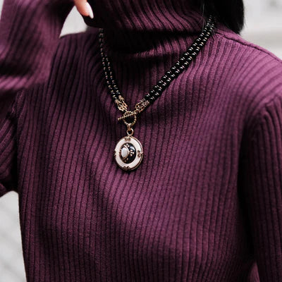 Collier Agate Noire "Pureté Mystique"