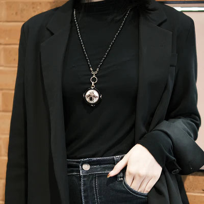 Collier Agate Noire "Reine Noire"
