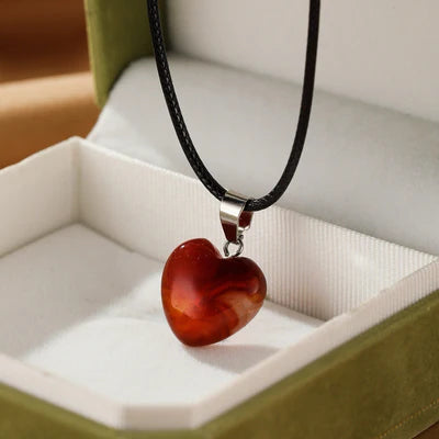 Collier Agate Rouge "Cœur Confiant"