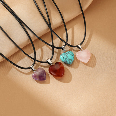 Collier Agate Rouge "Cœur Confiant"