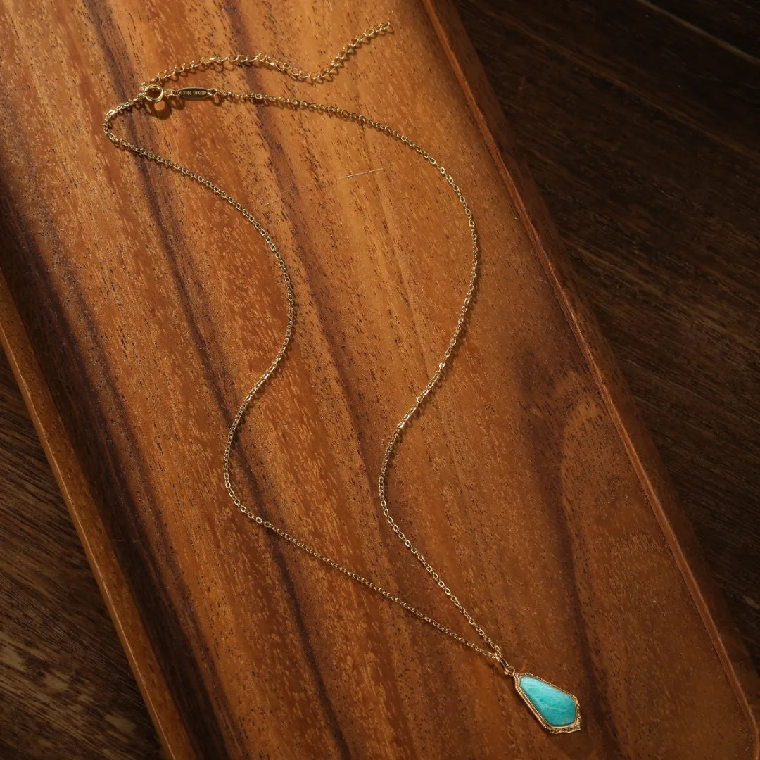 Amazonite Necklace "Clear Sky" Gold-Plated Silver
