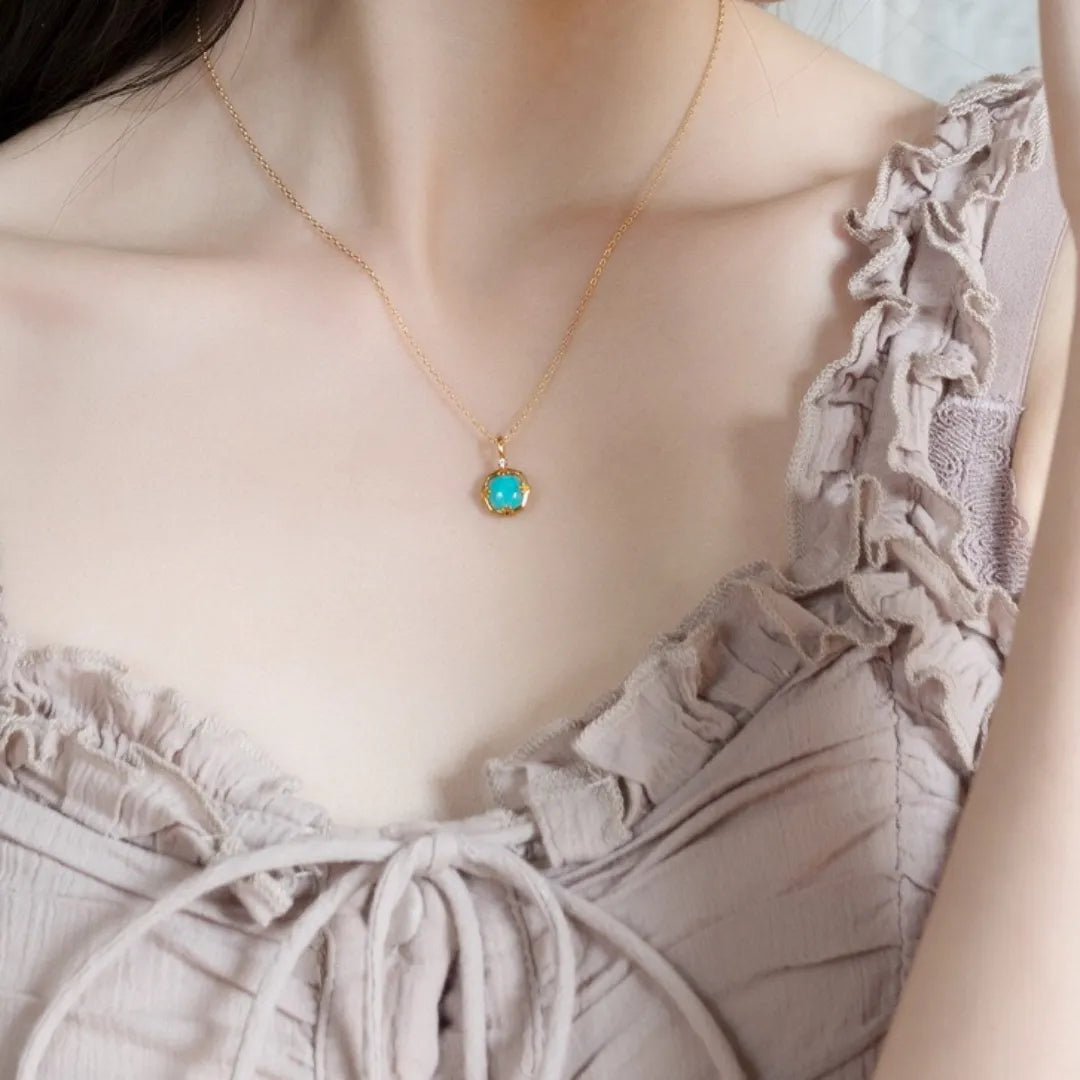 Amazonite Necklace "Subtle Shine" Gold-Plated Silver