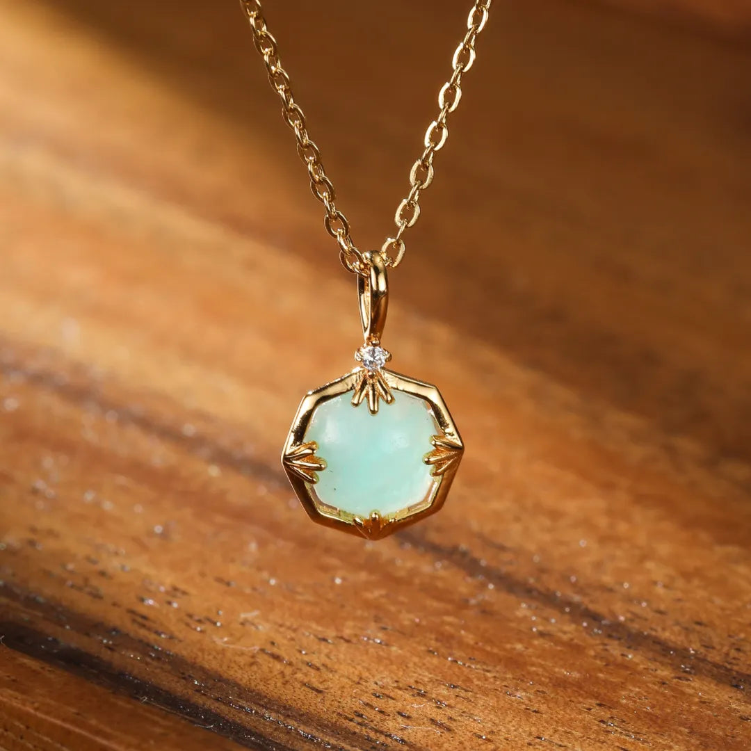 Amazonite Necklace "Subtle Shine" Gold-Plated Silver