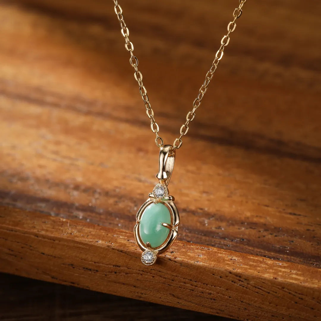 Amazonite Necklace "Gentle Serenity" Gold-Plated Silver