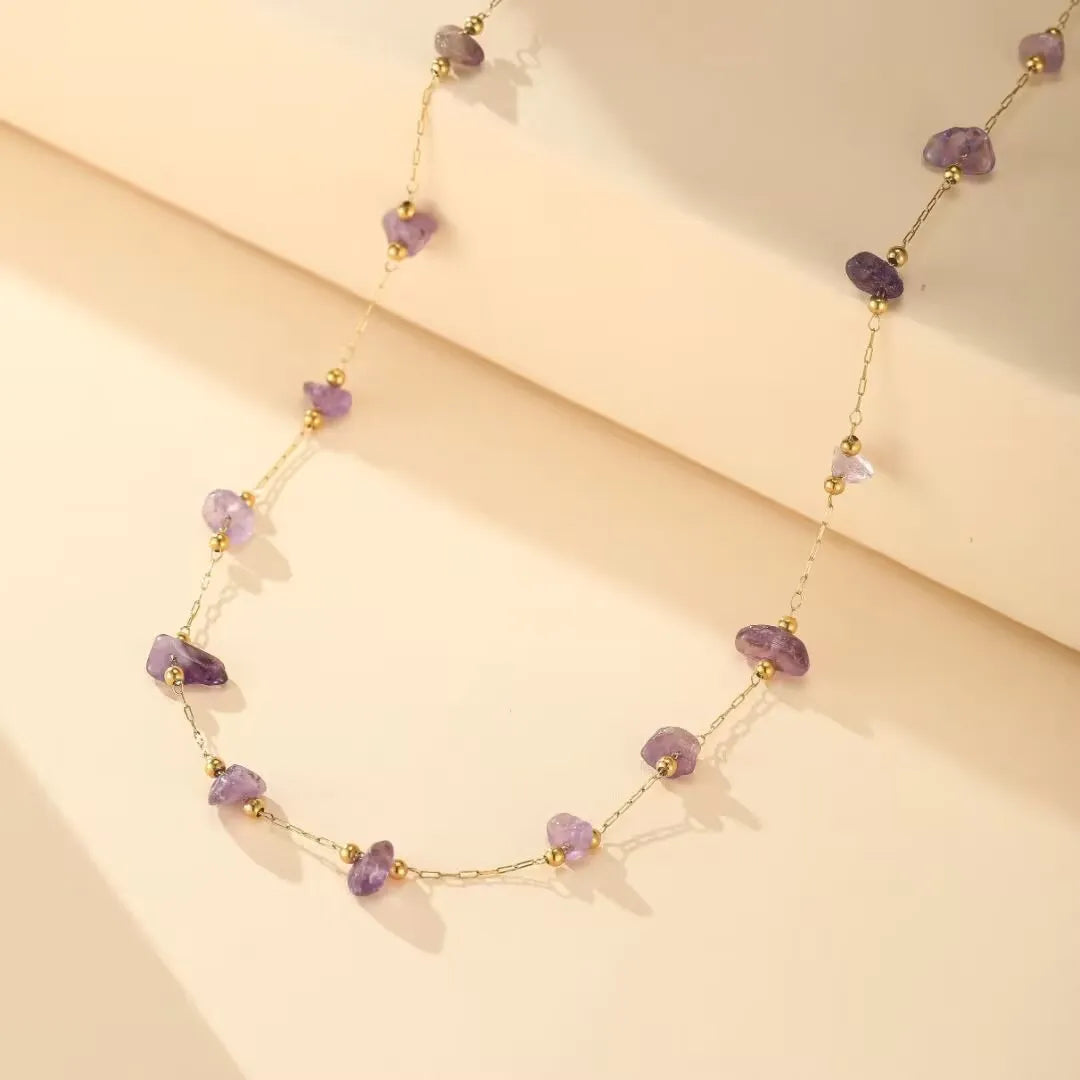 Amethyst Necklace "Luminous Cascade"
