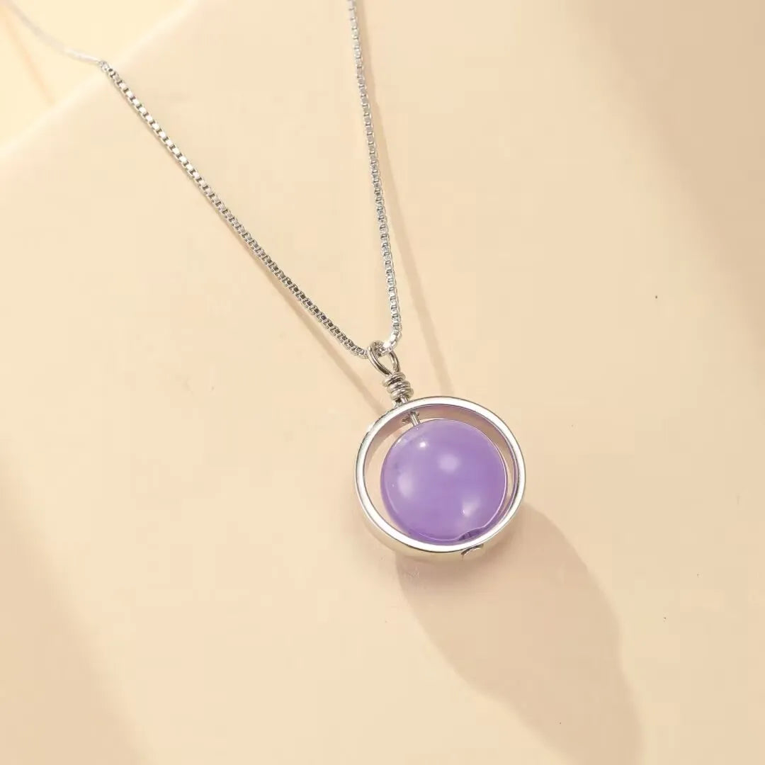 Amethyst Necklace "Soft Circle" Silver
