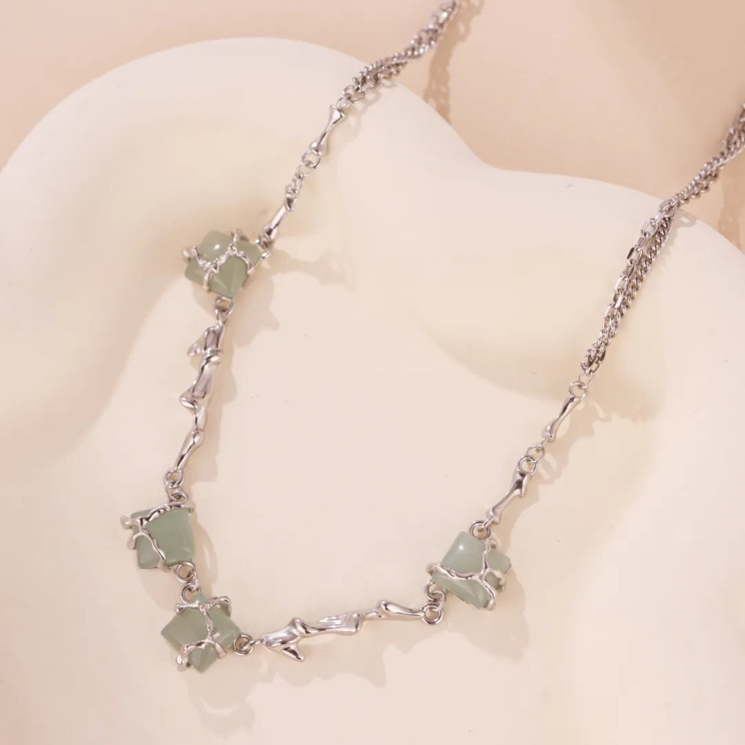 Aventurine Necklace "Enchanted Forest" Silver