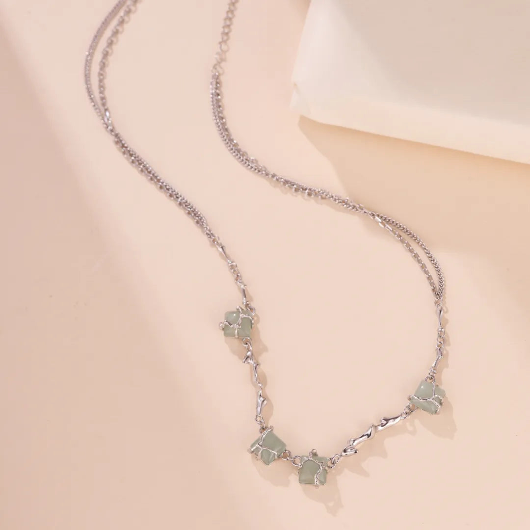 Aventurine Necklace "Enchanted Forest" Silver