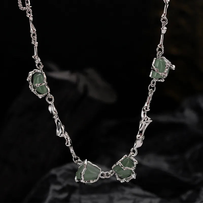 Aventurine Necklace "Enchanted Forest" Silver