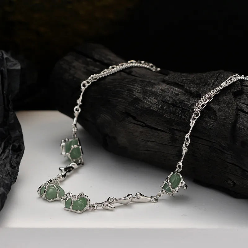 Aventurine Necklace "Enchanted Forest" Silver