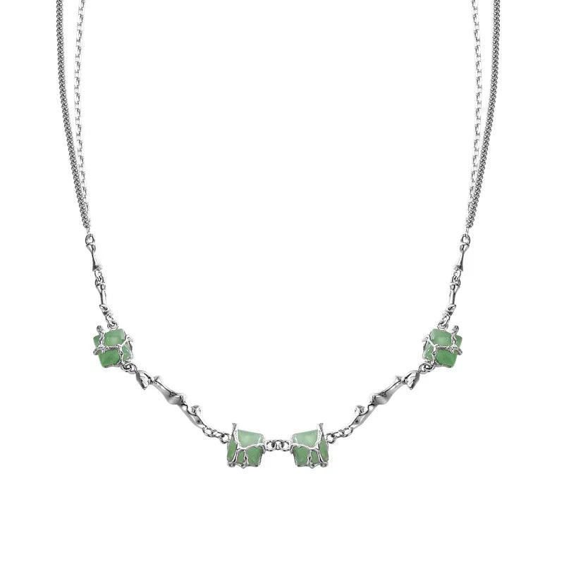 Aventurine Necklace "Enchanted Forest" Silver