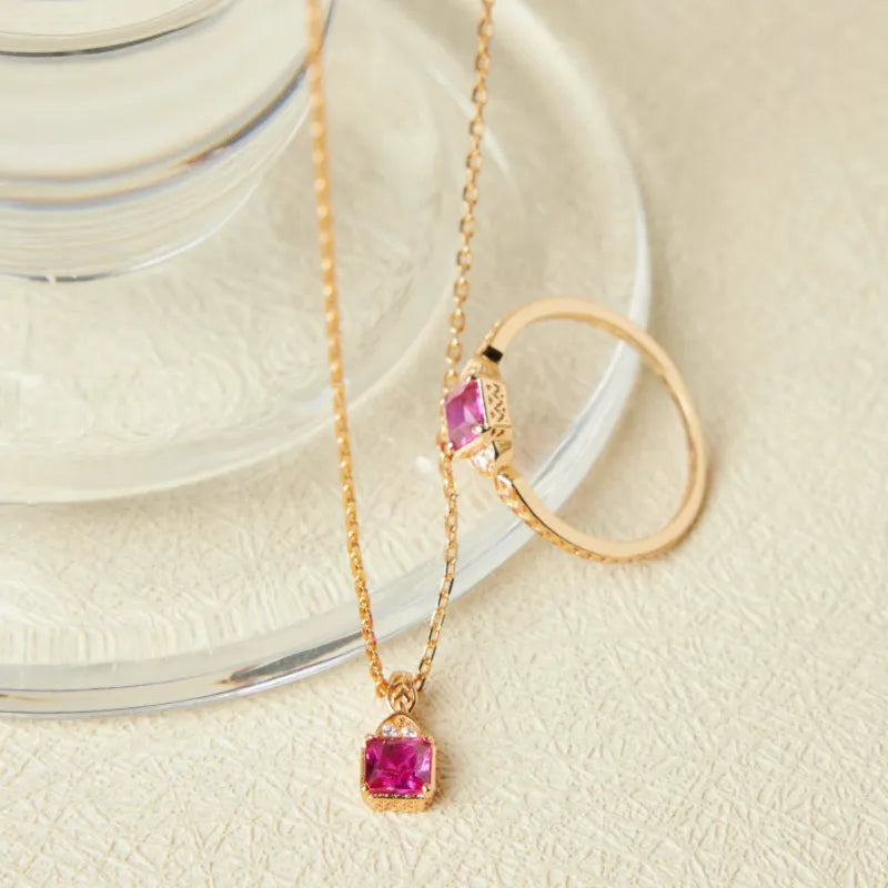 Carnelian Necklace "Perfect Harmony" Gold-Plated Silver