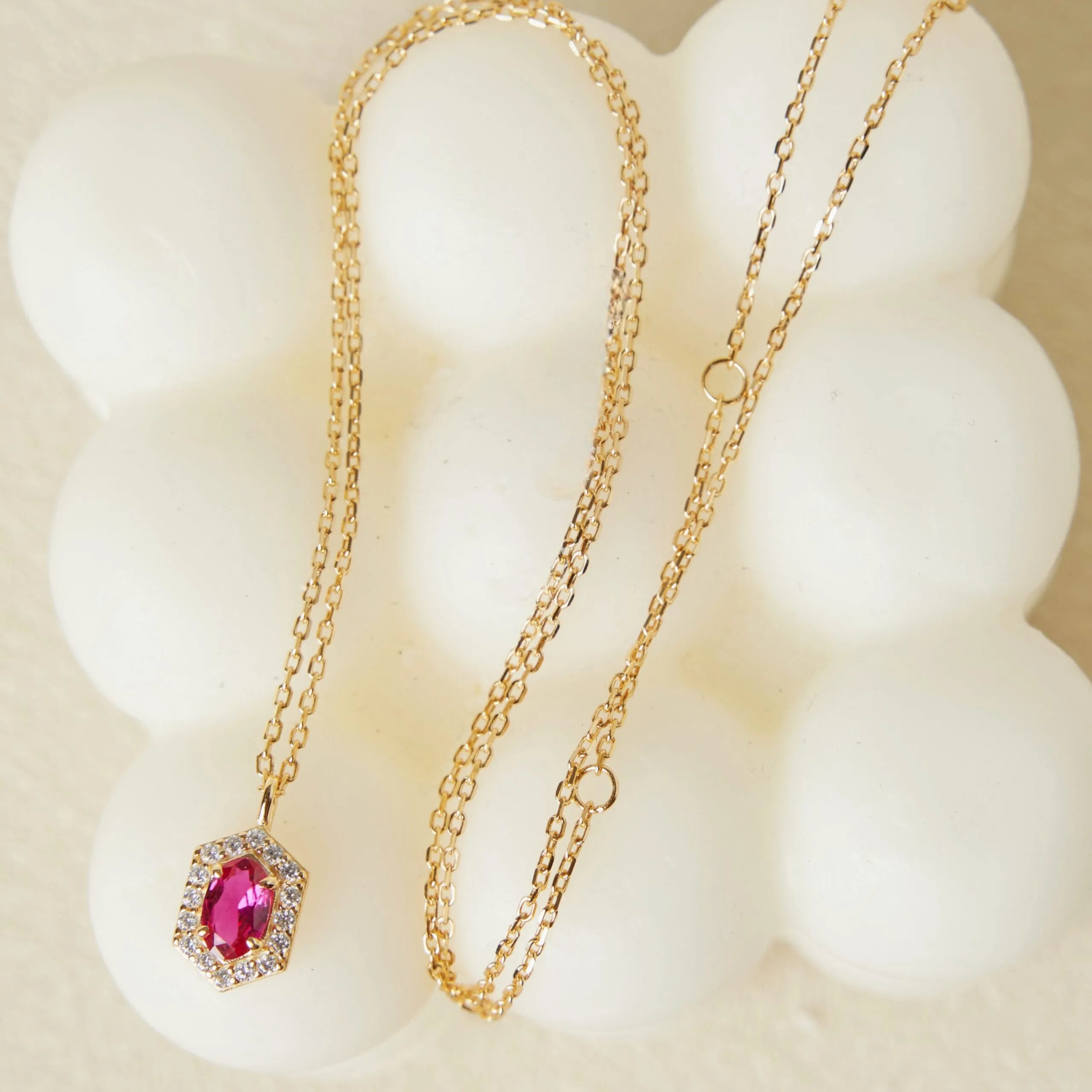 Carnelian Necklace "Refinement" Gold-Plated Silver