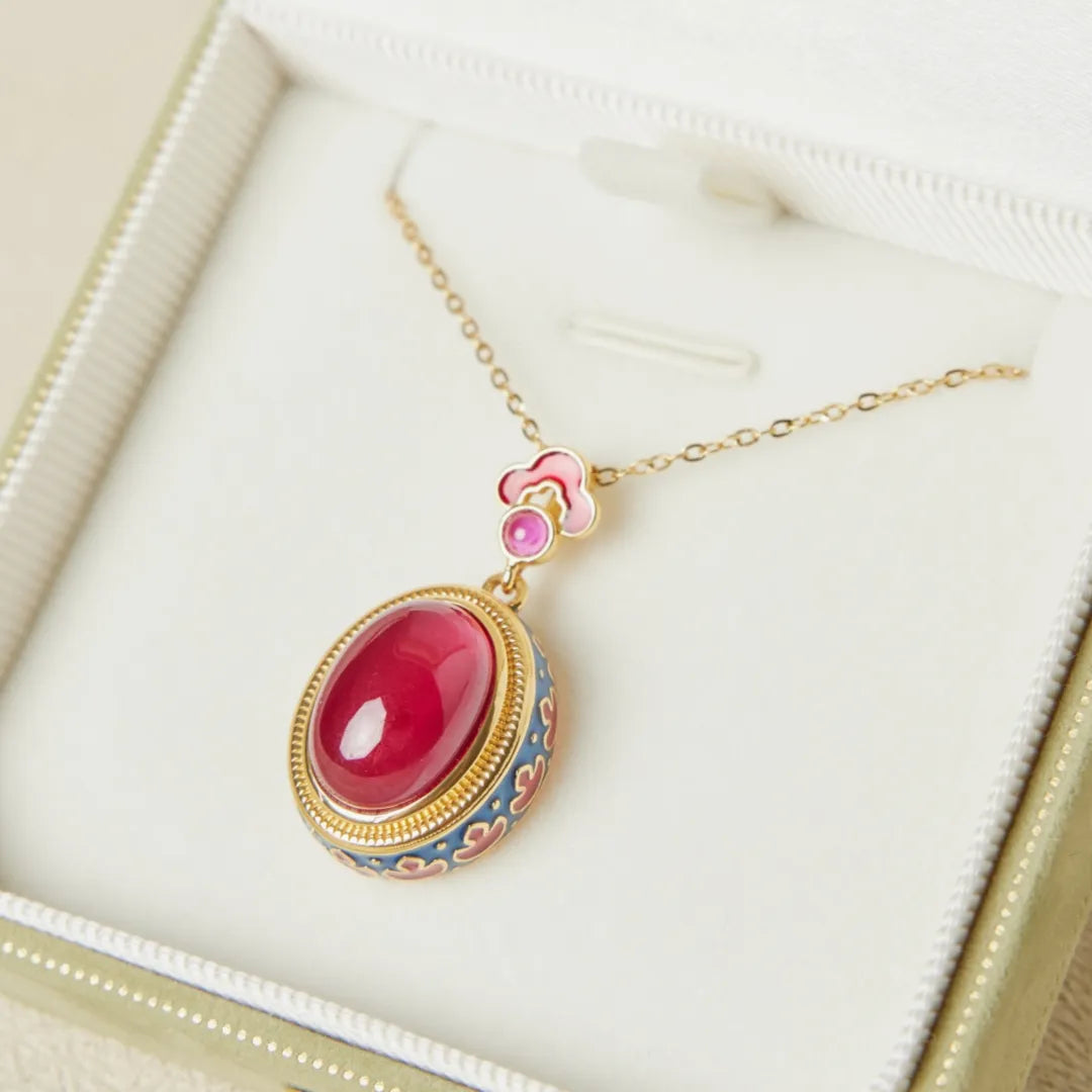 Carnelian Necklace "Splendor" Gold-Plated Silver