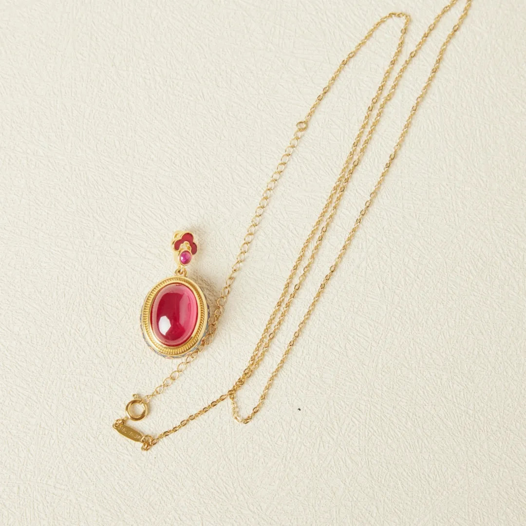 Carnelian Necklace "Splendor" Gold-Plated Silver