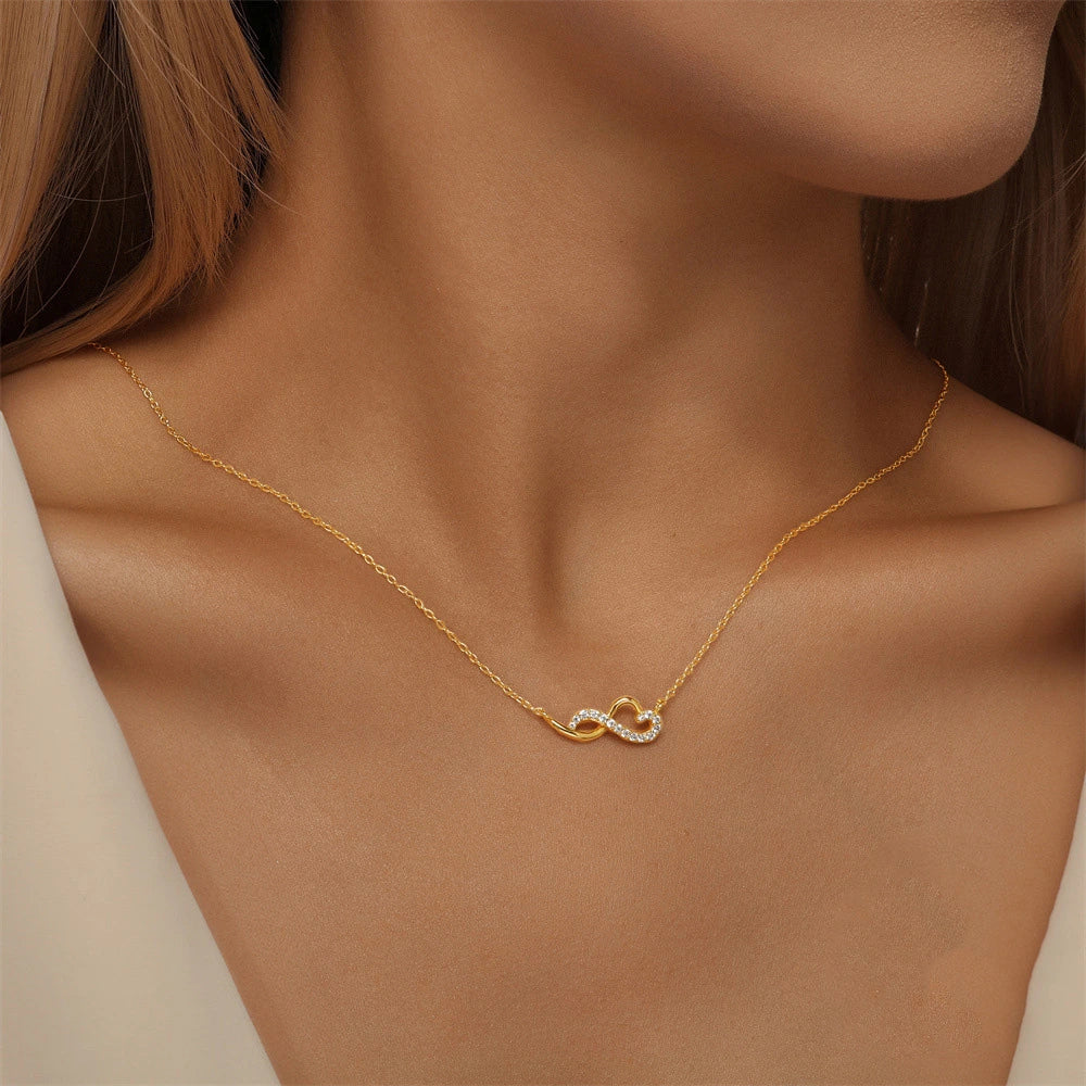 Infinity Necklace "Infinite Radiance" Gold-Plated Silver