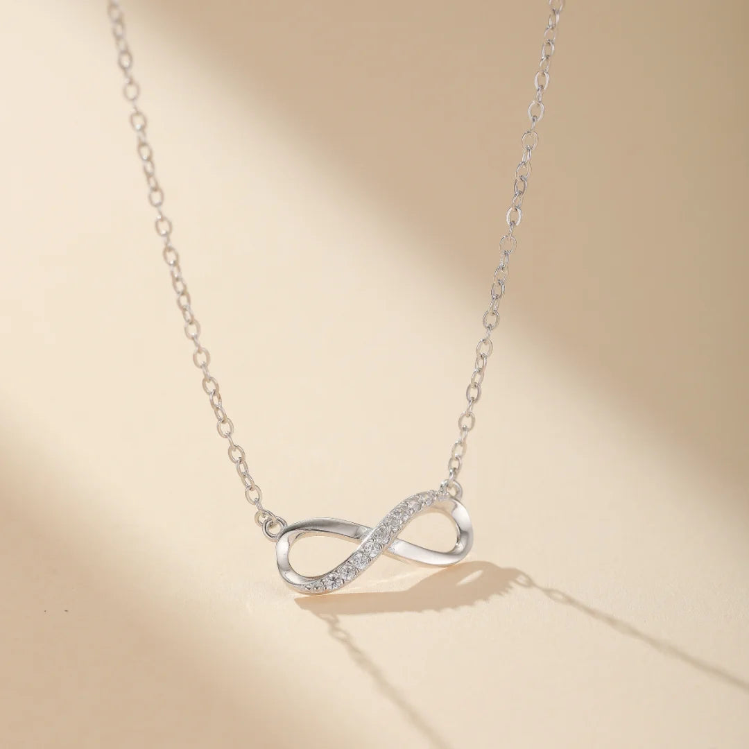 Infinity Necklace "Shining Eternity" Silver
