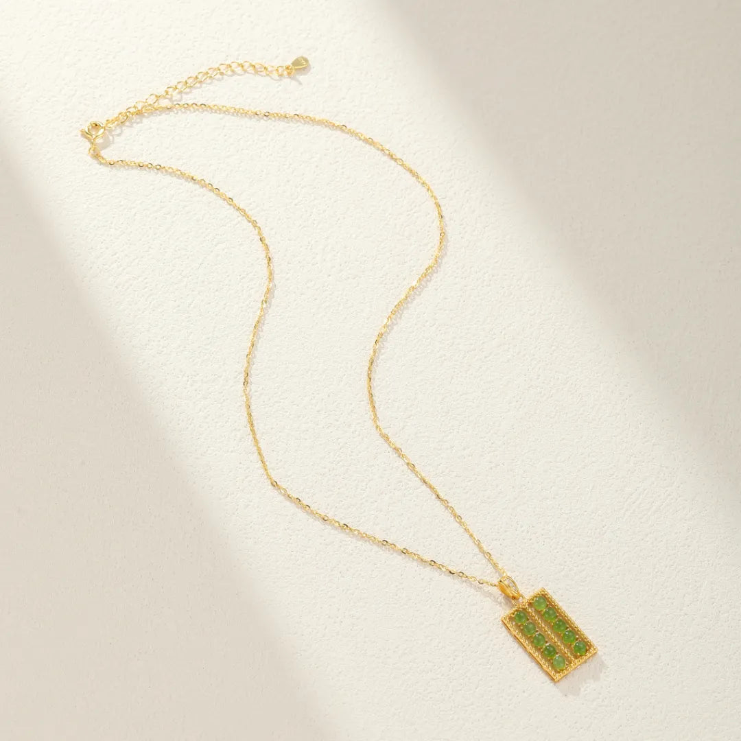 Jade Necklace "Ancestral Wisdom" Gold-Plated Silver