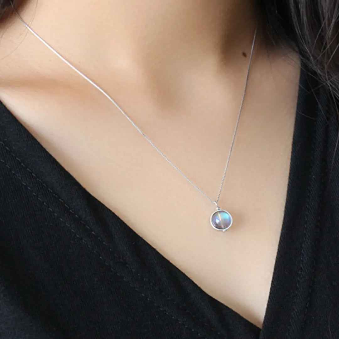 Labradorite Necklace "Moon" Silver