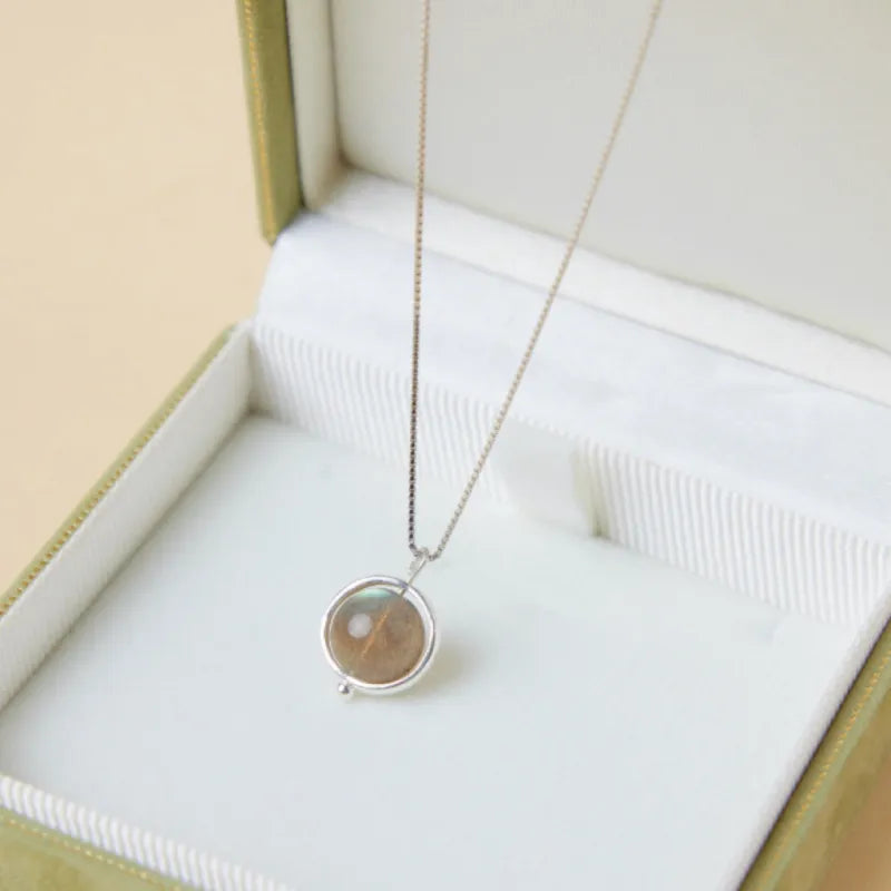 Labradorite Necklace "Moon" Silver