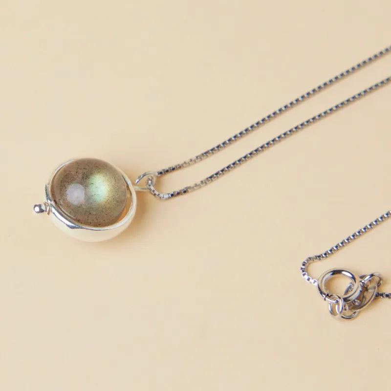 Labradorite Necklace "Moon" Silver