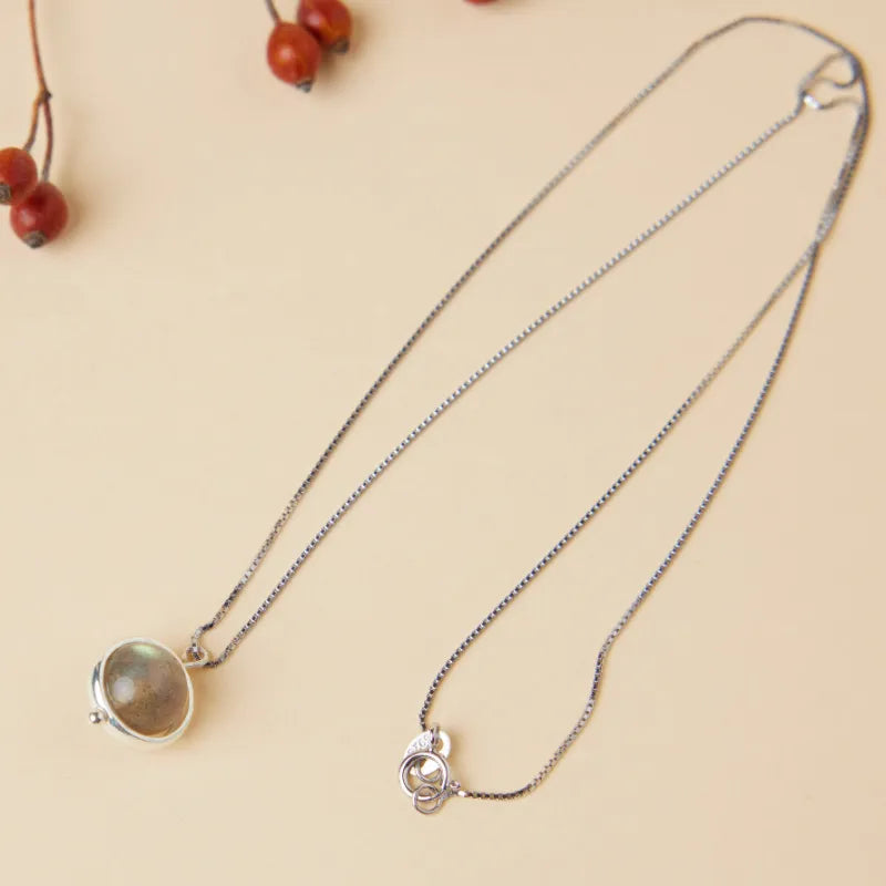 Labradorite Necklace "Moon" Silver
