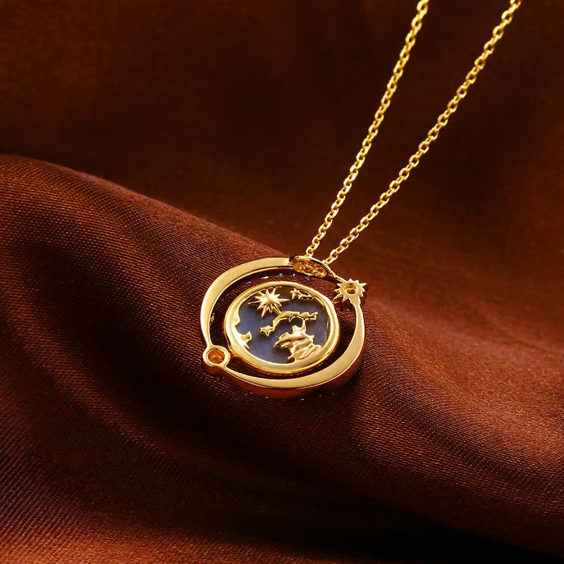 Labradorite Necklace - Celestial Shine, Gold Plated Silver