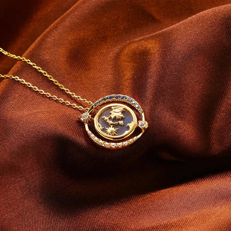 Labradorite Necklace - Celestial Shine, Gold Plated Silver