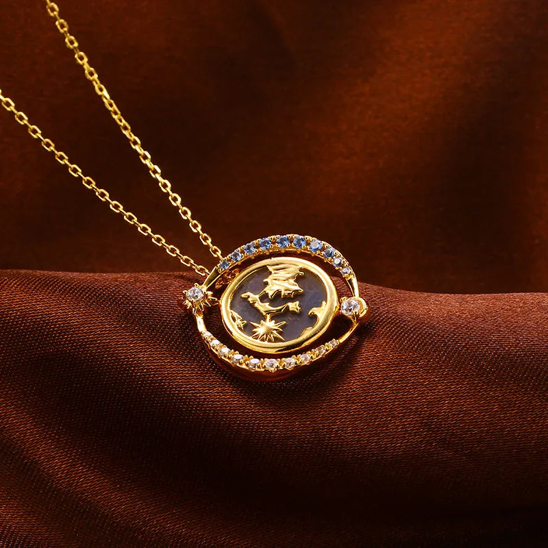 Labradorite Necklace - Celestial Shine, Gold Plated Silver