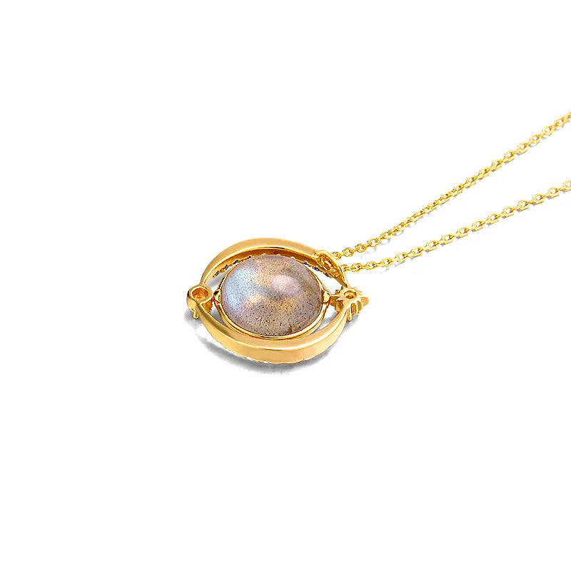 Labradorite Necklace - Celestial Shine, Gold Plated Silver